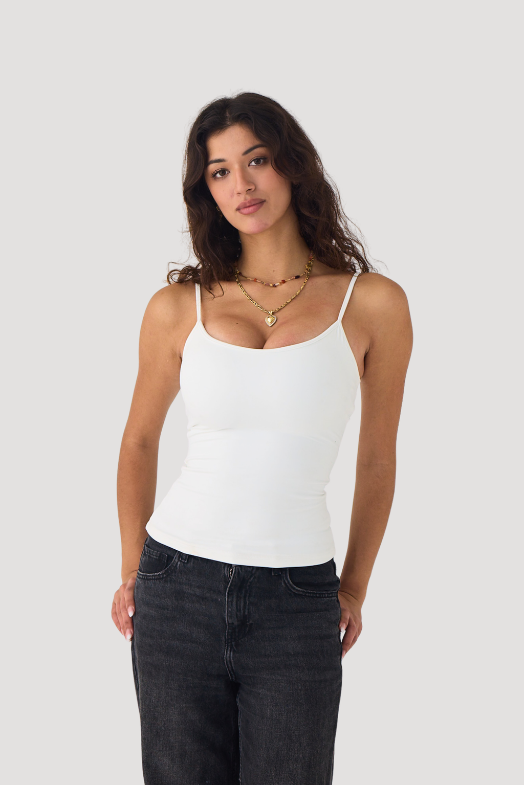 ADJUSTABLE THIN STRAP TANK TOP