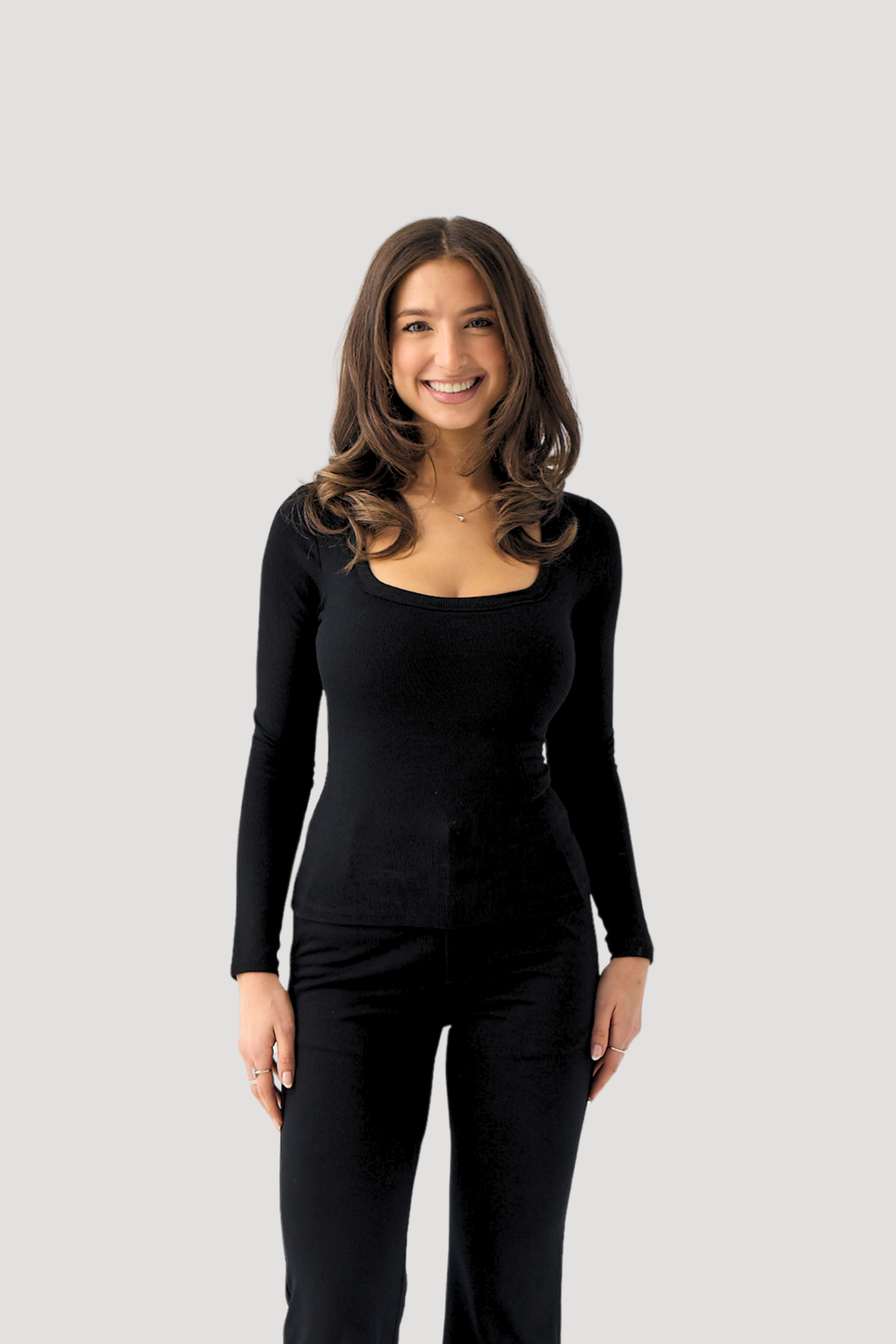 RIBBED SCOOP LONG SLEEVE