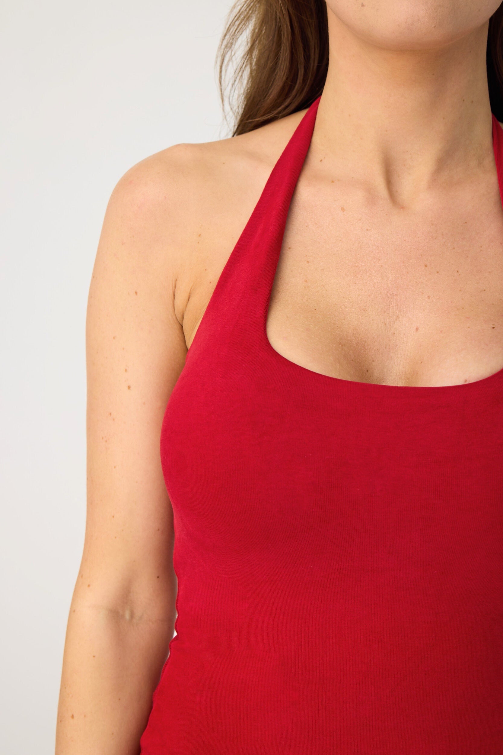 SOFT HALTERNECK MIDI DRESS